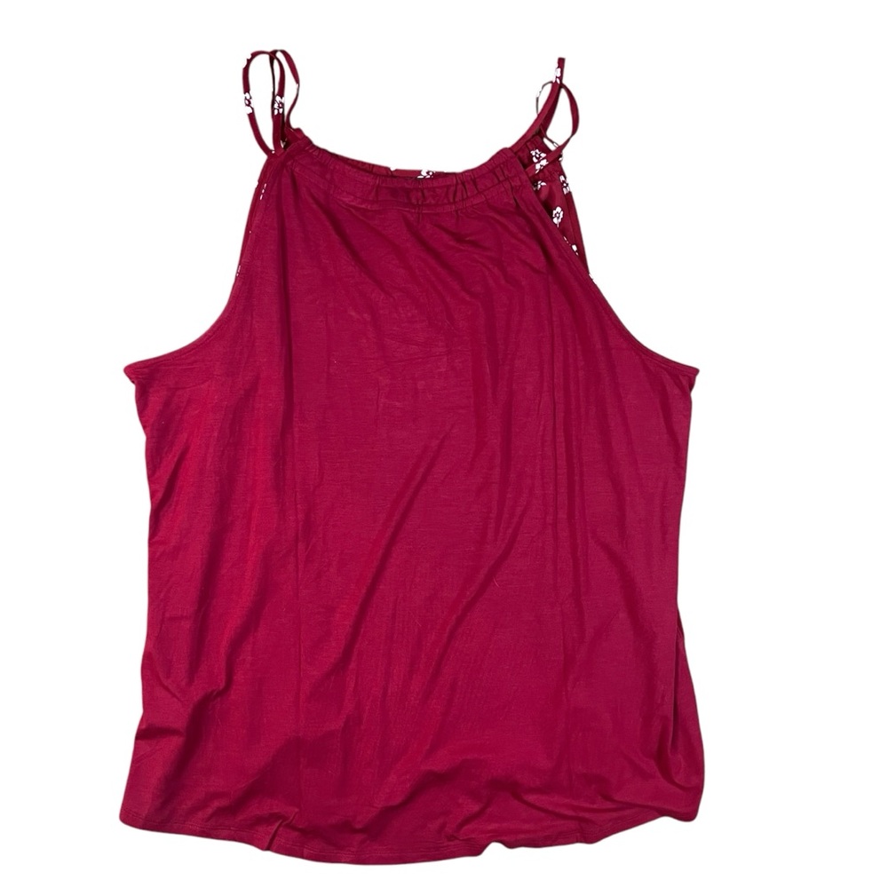 41 Hawthorn XXL Red White Floral Tank Top Casual Strappy NWT - Picture 6 of 8